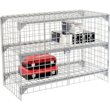 Global Industrial Security Locker, Wire Mesh, Gray, 48 in W, 24 in D, 36 in H 184087